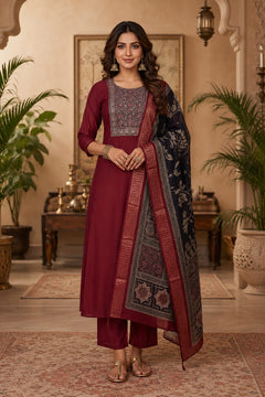 Mul Chanderi 3 Piece suit