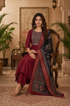 Mul Chanderi 3 Piece suit